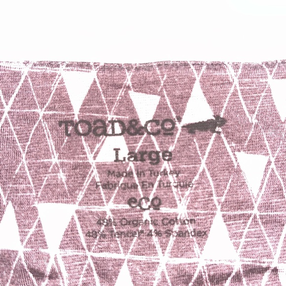 toad & co purple print triangles Knit Stretch dress large - Picture 3 of 4